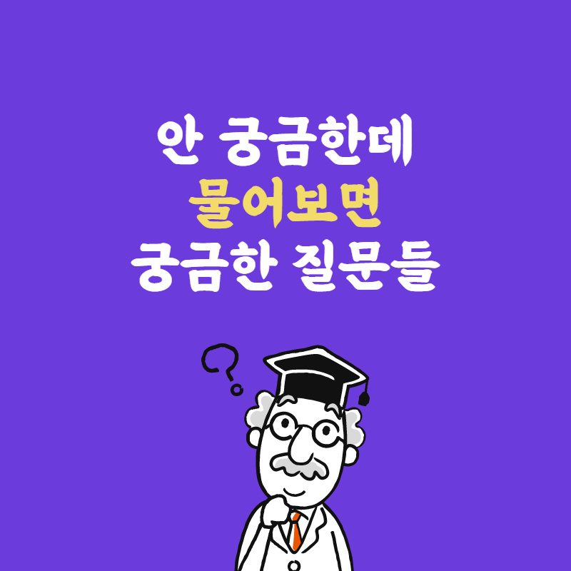 안 궁금한데 물어보면 궁금한 질문들 카드뉴스 썸네일